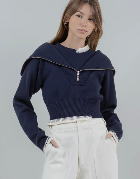Ava Sweater- Navy