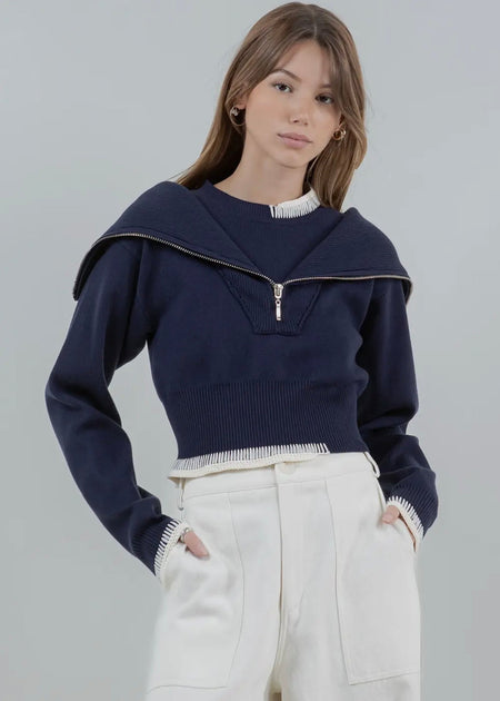 Ava Sweater- Navy