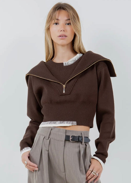 Ava Sweater- Brown