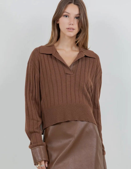 Cuffing Season Sweater- Brown