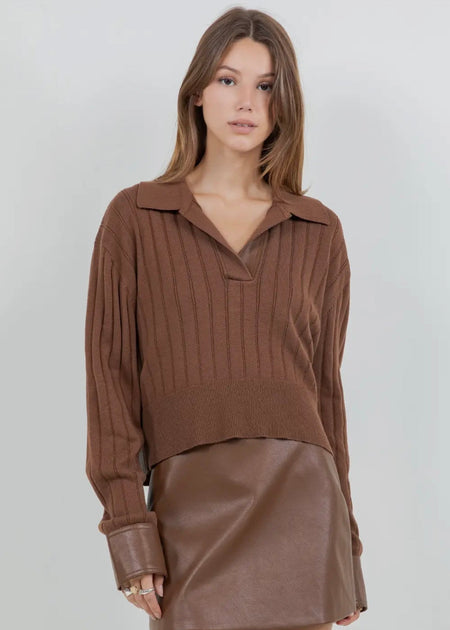 Cuffing Season Sweater- Brown