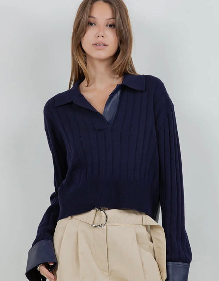 Cuffing Season Sweater- Navy