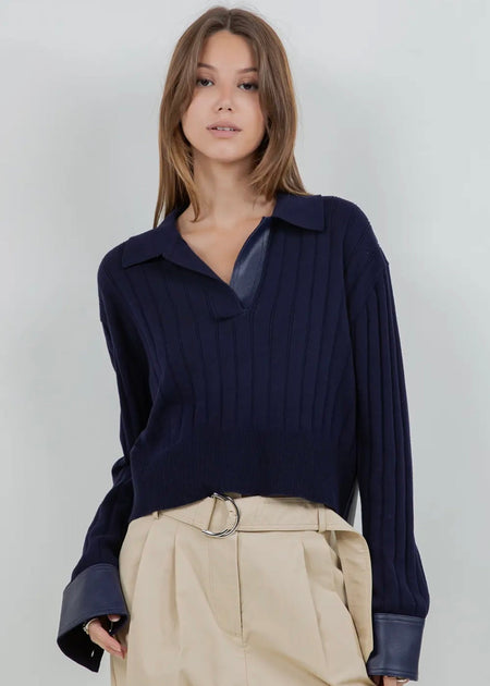 Cuffing Season Sweater- Navy