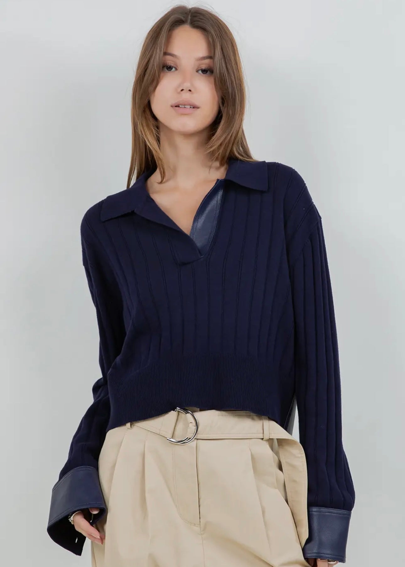 Cuffing Season Sweater- Navy