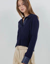 Cuffing Season Sweater- Navy