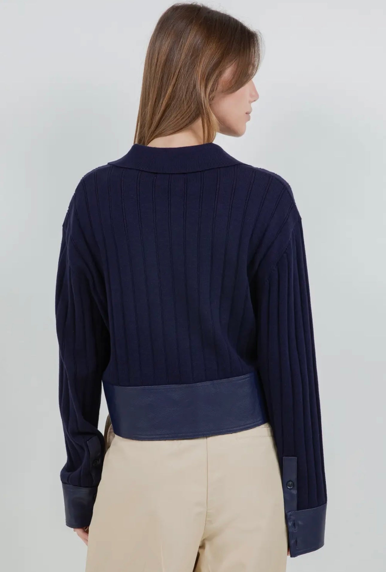 Cuffing Season Sweater- Navy