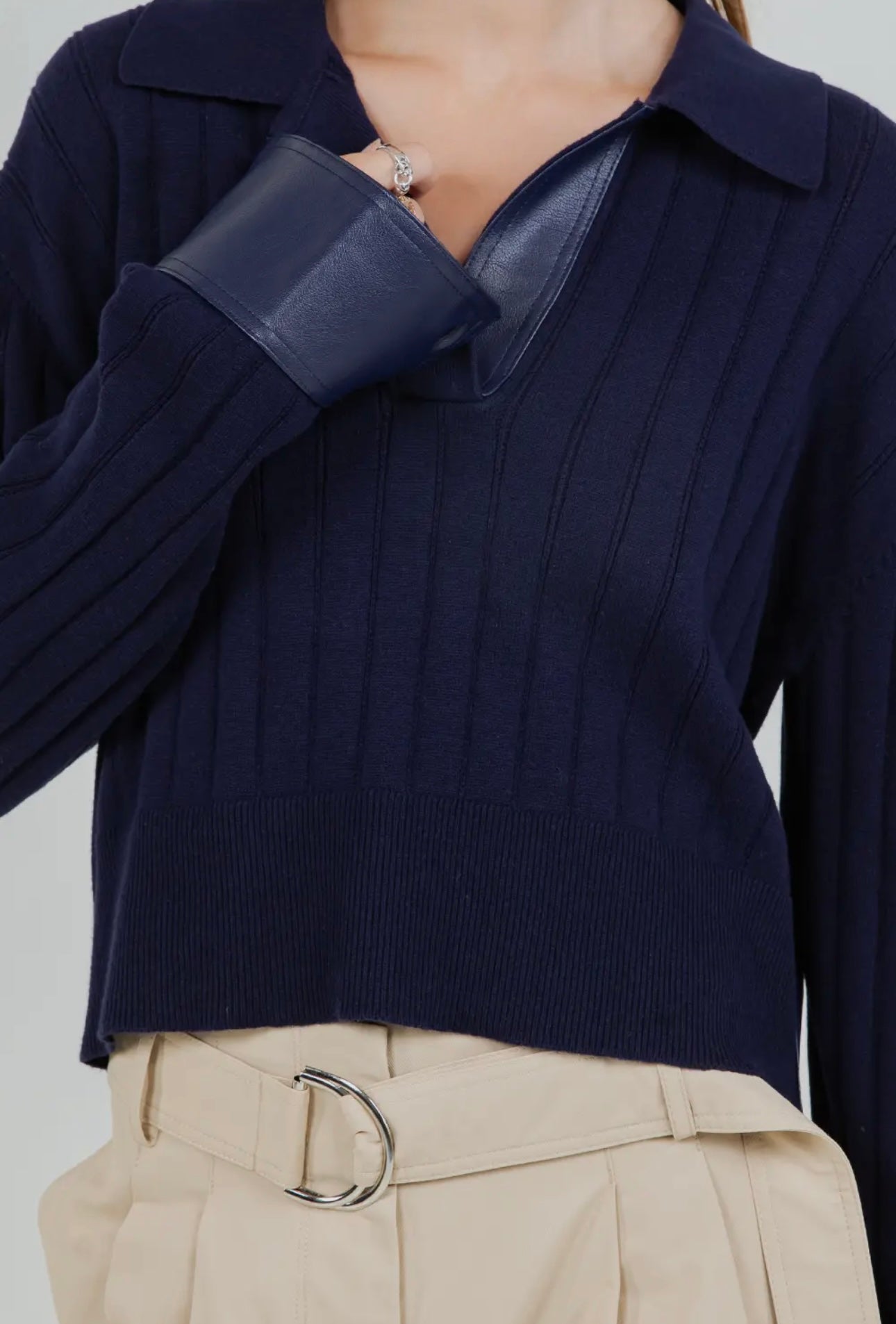 Cuffing Season Sweater- Navy