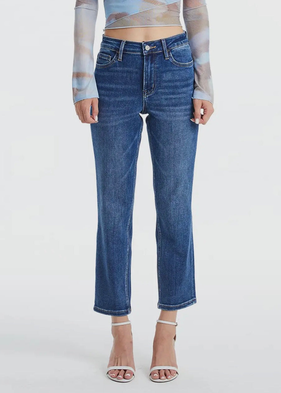 Bayeas Mid Rise Crop Straight Jeans