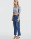 Bayeas Mid Rise Crop Straight Jeans