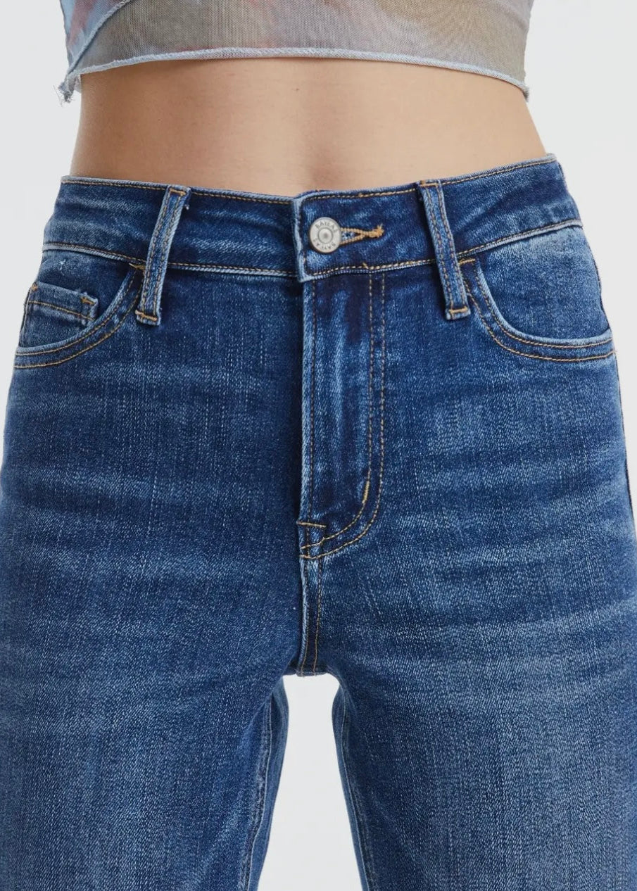 Bayeas Mid Rise Crop Straight Jeans