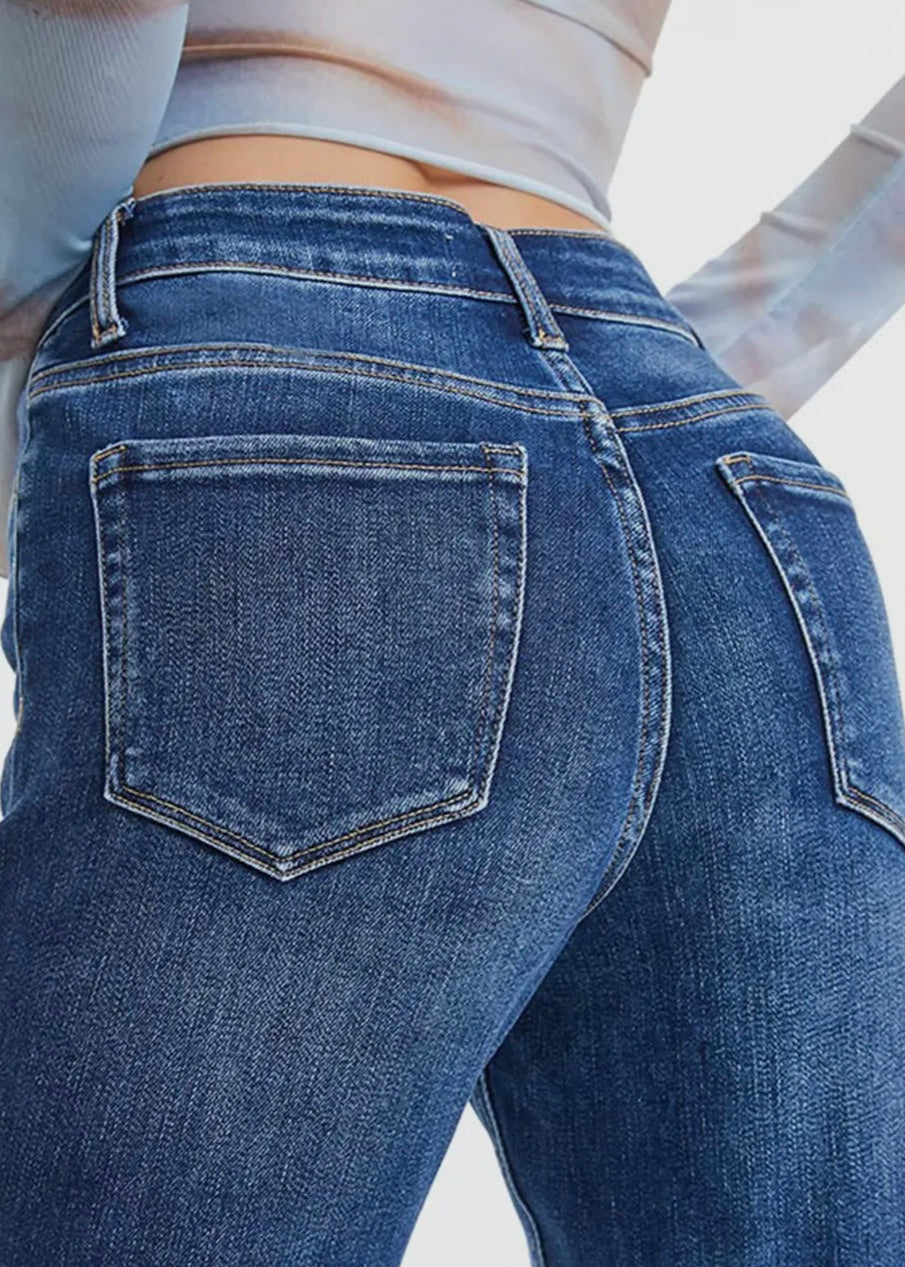 Bayeas Mid Rise Crop Straight Jeans