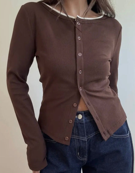 Jackie Cardigan- Brown