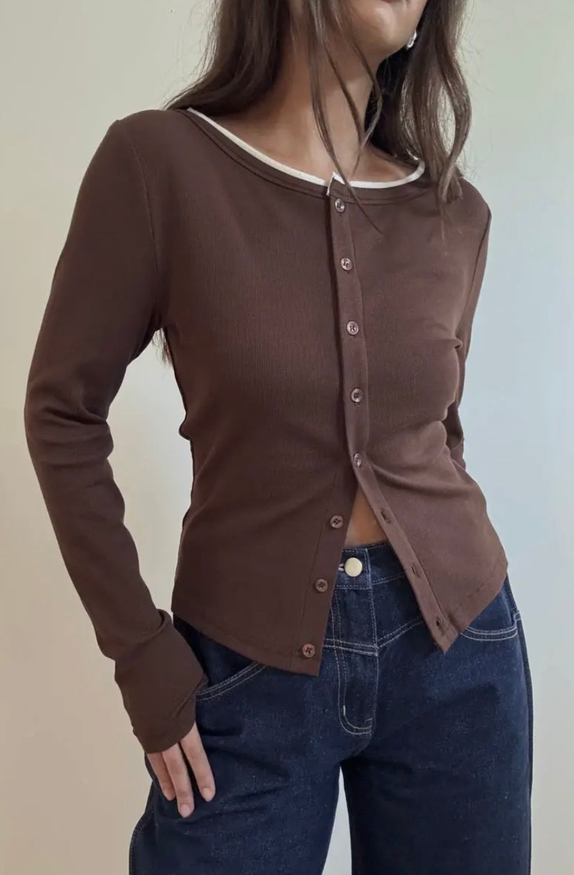 Jackie Cardigan- Brown