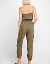 Strapless Green Cinched Jumpsuit - hokiis