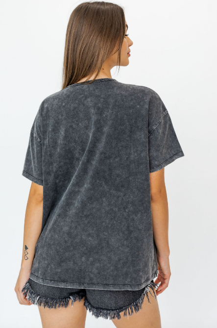 Charcoal Acid Wash Tee S
