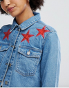 Star-Embroidered Denim Jacket - hokiis