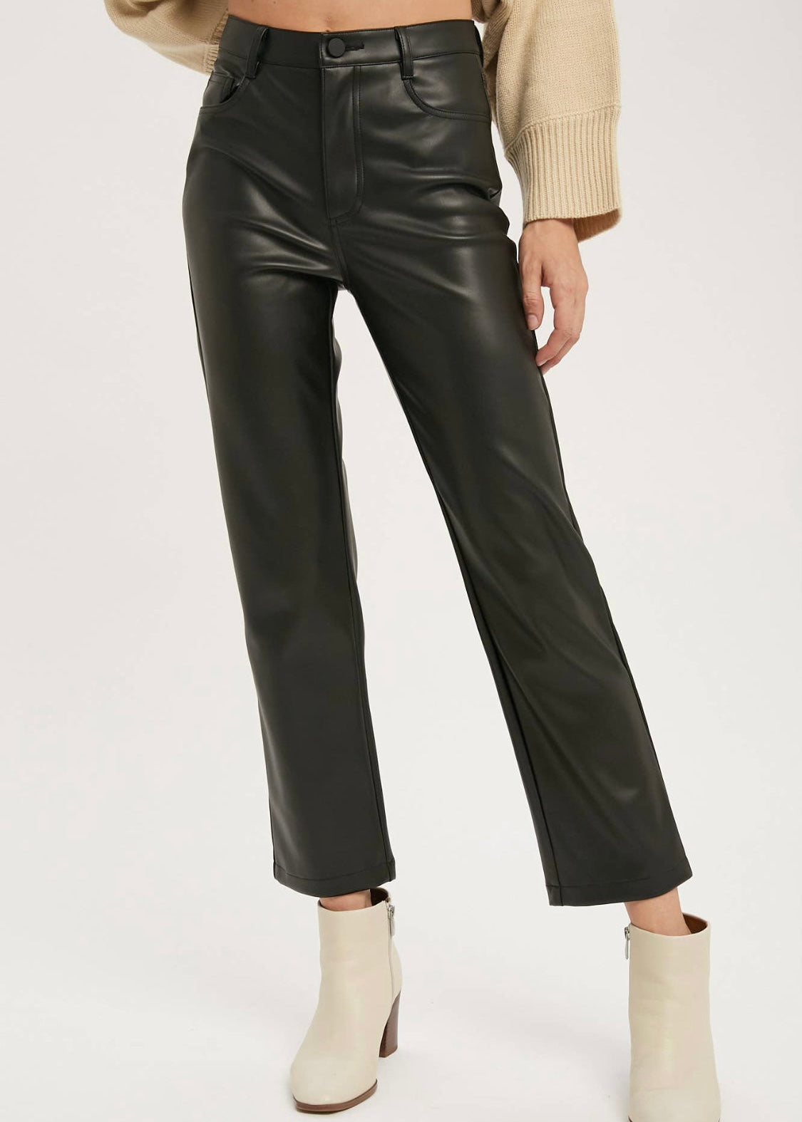 Vegan Leather Muse Pants - hokiis