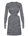 Cut-Out Knitted Mini Dress - hokiis